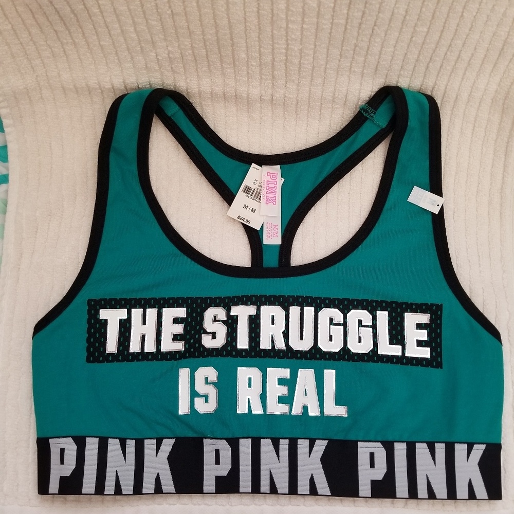 SOLD VS PINK Sports Bra Struggle Is Real Sz M